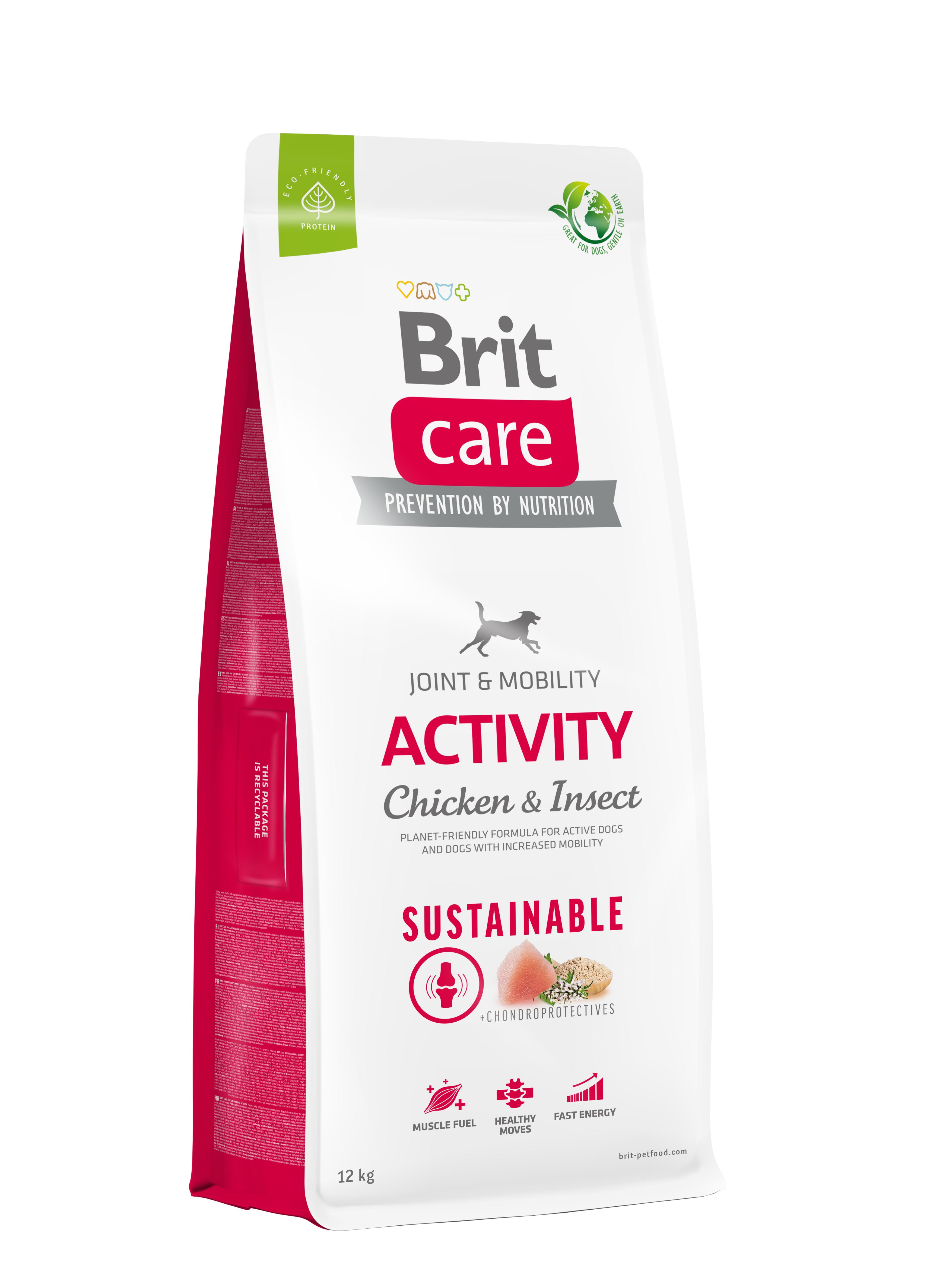 Корм для собак с повышенной активностью Brit Care Dog Sustainable Activity с курицей и насекомыми 12 кг (172192)