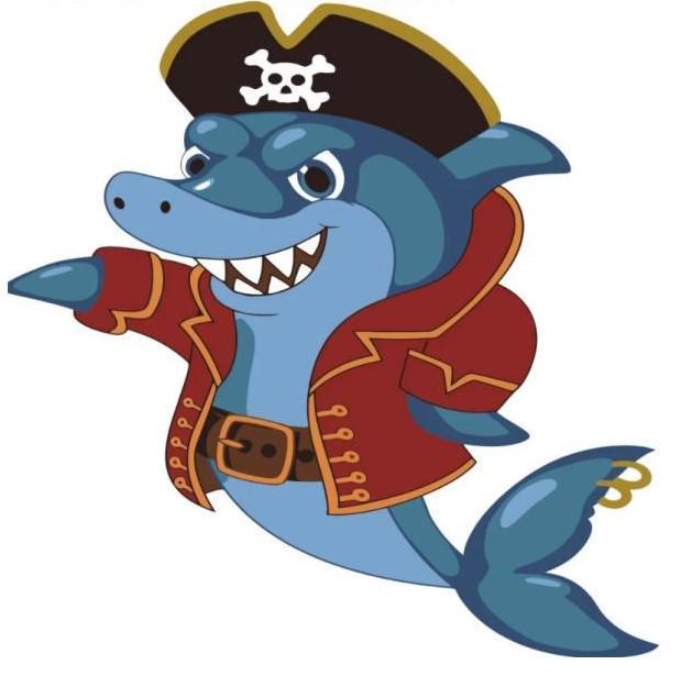 Картина по номерам Strateg Животные Акула-пират 30х30 см в термопакете (ES087-mt)