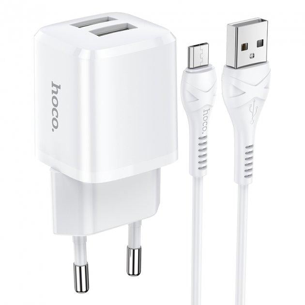 Зарядний пристрій мережевий Hoco Micro USB Cable Briar dual port charger set N8 (b4211e74)