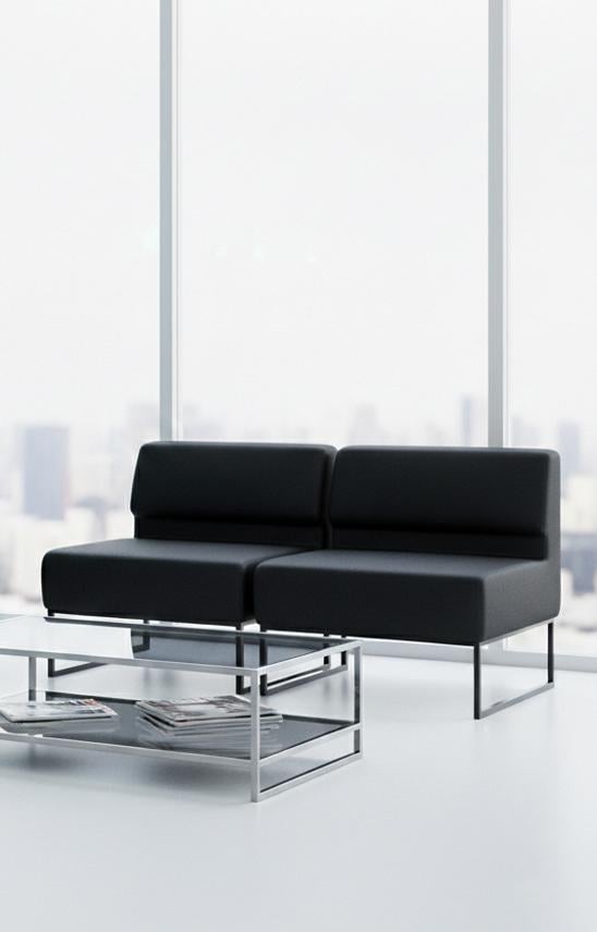 Диван модульный Lounge со спинкой экокожа Midnight 154х77х83 см Black (rich_sofa_00425)