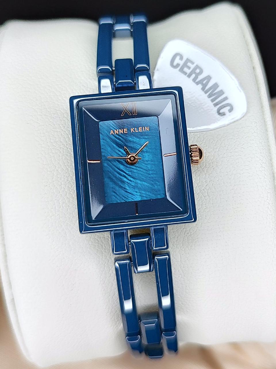 Наручные часы женские Anne Klein AK/4080NVNV с синим циферблатом и керамическим браслетом