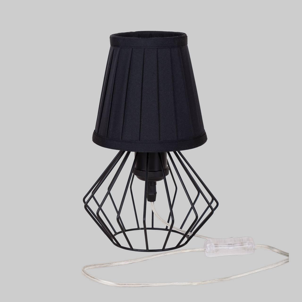 Лампа/нічник настільна з абажуром Чорний (56-T108F02 BK+BK)