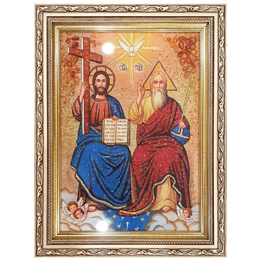 Икона Новозаветная Троица янтарная 30х40 см (Т0002-30х40)