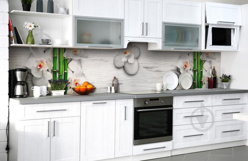 Скинали на кухню Zatarga «Белая медитация» 600х3000 мм виниловая 3Д наклейка кухонный фартук самоклеящаяся