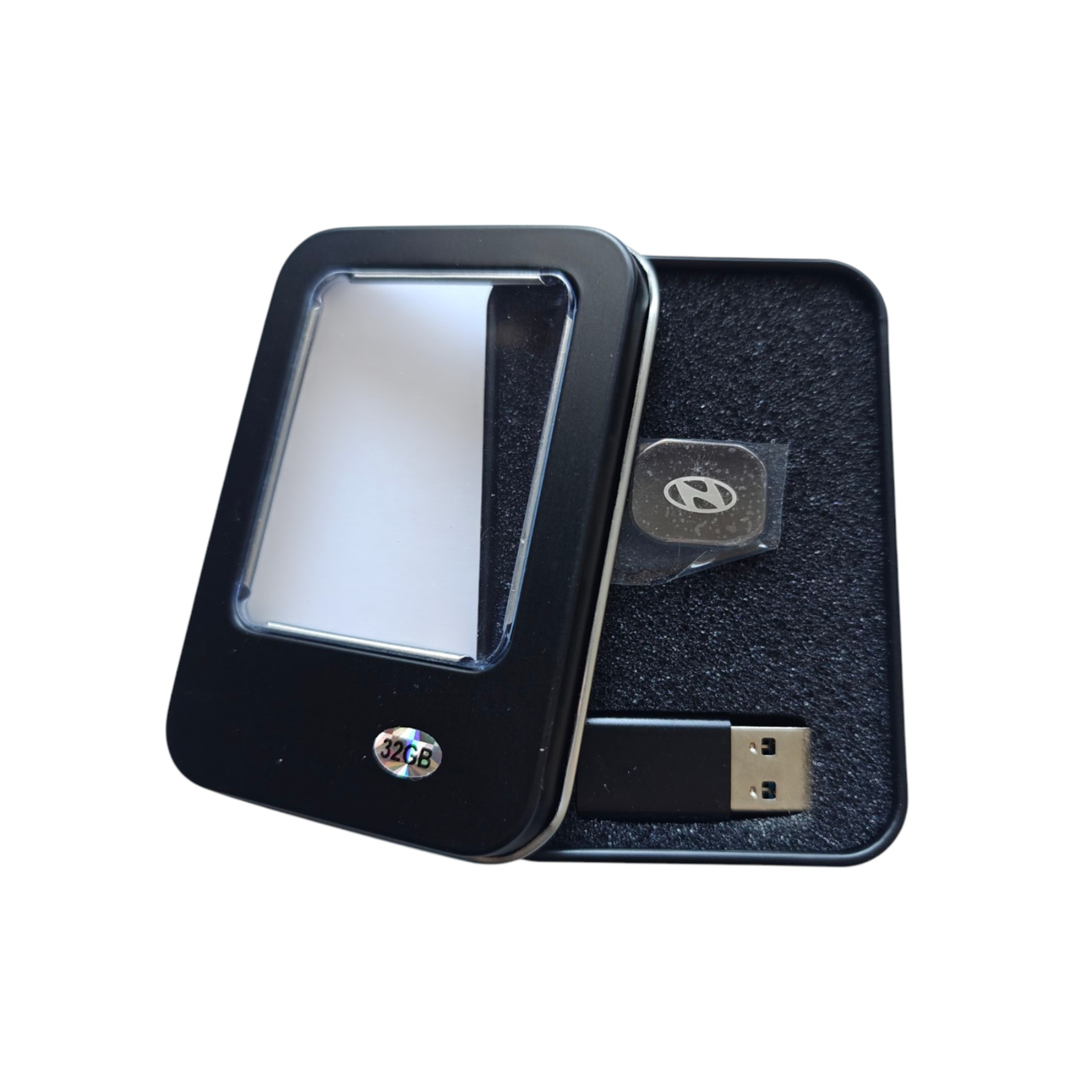 Флеш-пам'ять USB з логотипом авто Hyundai 32 ГБ Type-C з перехідником USB (2554681179)