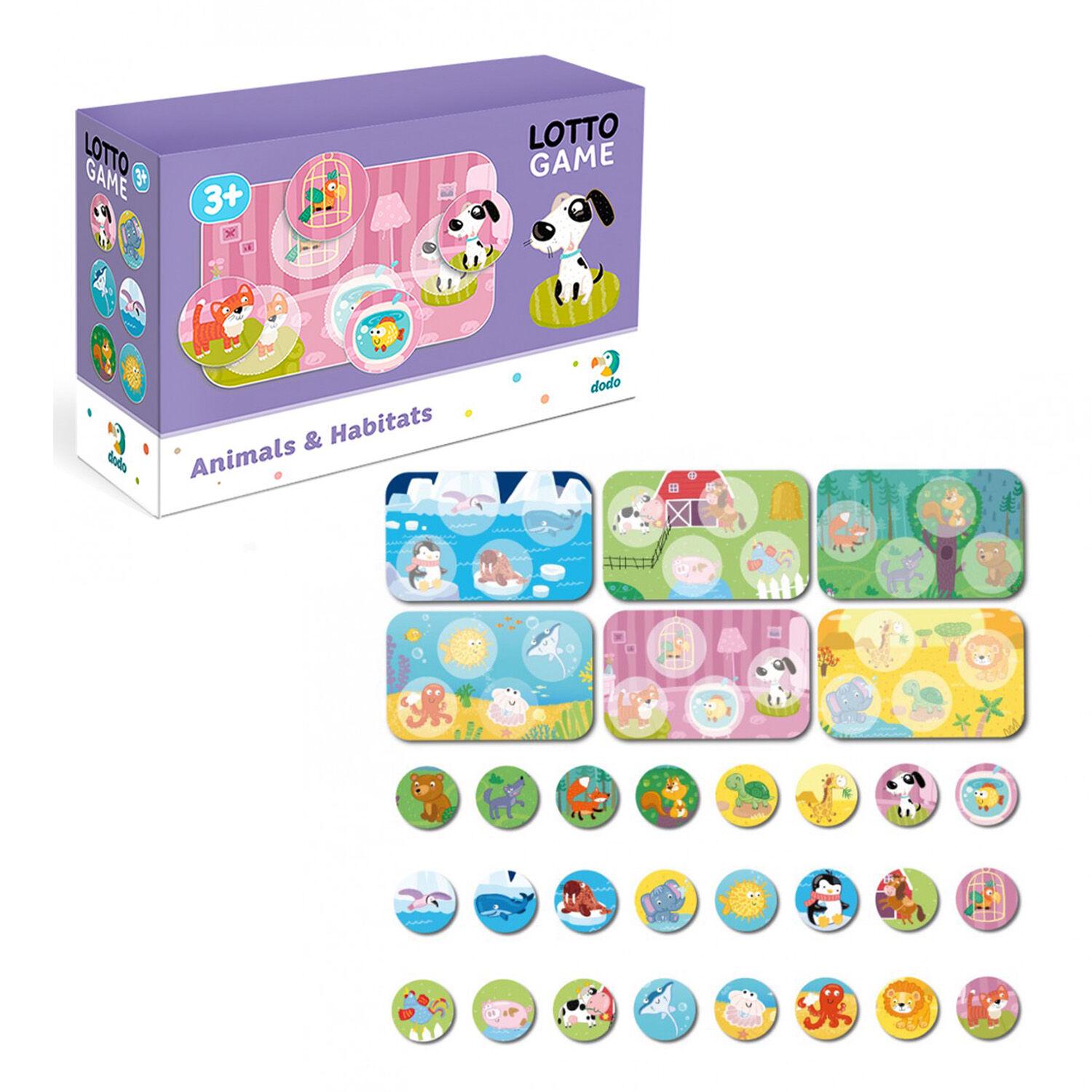 Лото Dodo Тварини та їх місце існування 6 карток 24 фішки (300196)