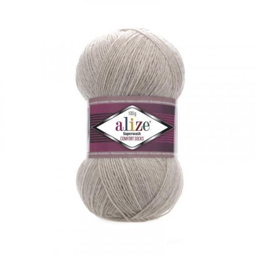 Пряжа Alize Superwash Comfort Socks 100 №152 Бежевый меланж
