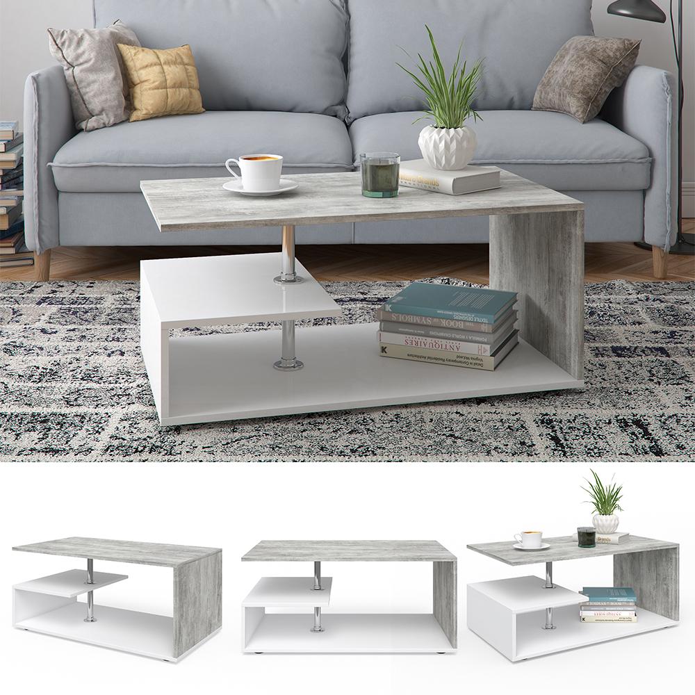 Столик кофейный 91x53 Vicco Guillermo Белый/Бетон - фото 6 Столик кофейный 91x53 Vicco Guillermo Белый/Бетон - фото 6