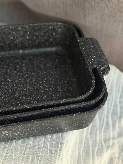 Набор жаровни Edenberg прямоугольная 3 шт. с мраморным покрытием 3,2/4,0/4,7 л (EB-12129) - фото 6