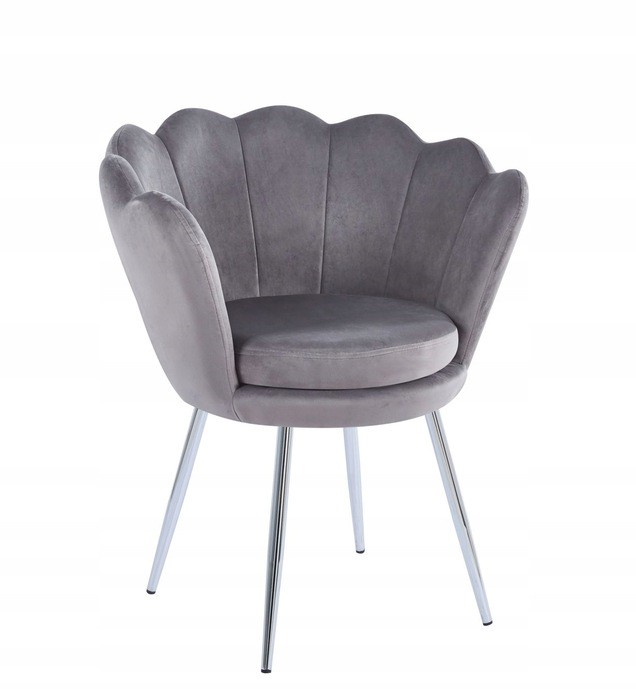 Стул для гостиной Flowers Velvet Серебряный