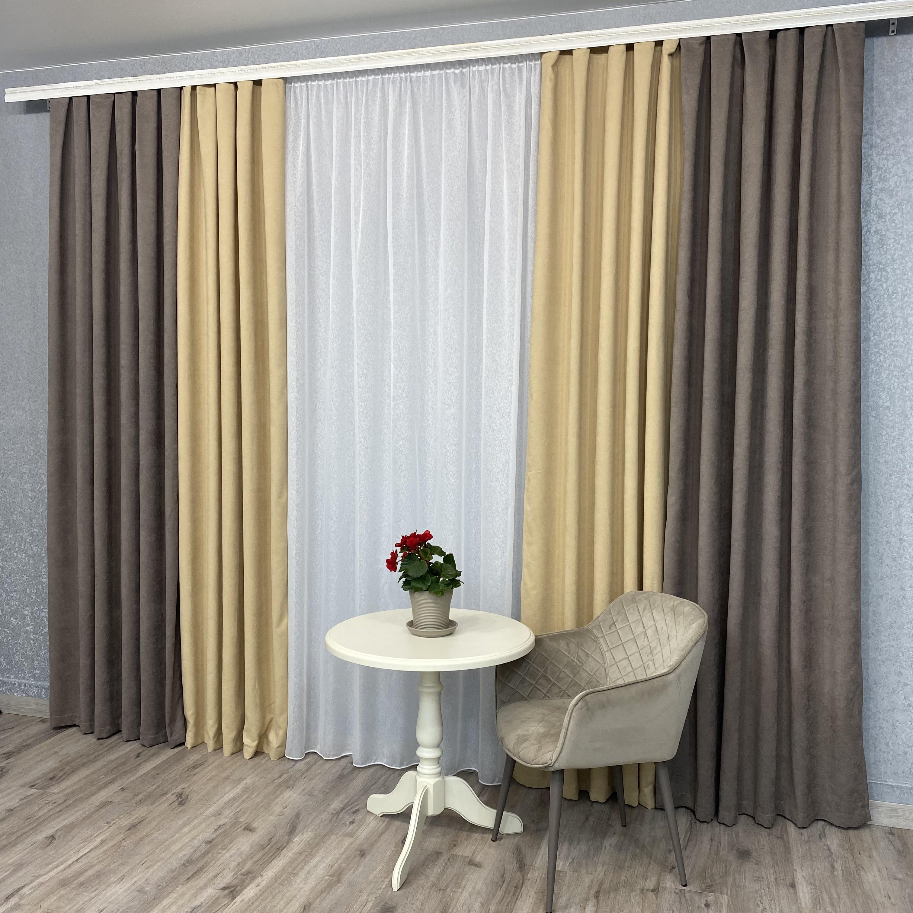 Шторы микровелюр TG Home Дуэт №450 1,50х2,70 м Мокко/Бежевый (450-341/195) - фото 8 Шторы микровелюр TG Home Дуэт №450 1,50х2,70 м Мокко/Бежевый (450-341/195) - фото 8