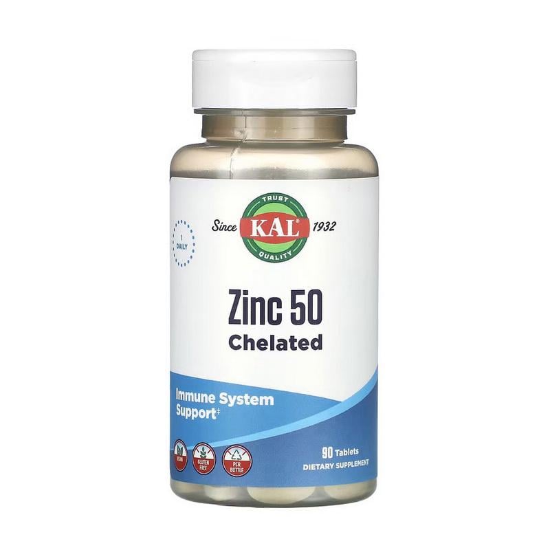 Цинк хелат с марганцем KAL Zinc 50 Chelated 90 табл.