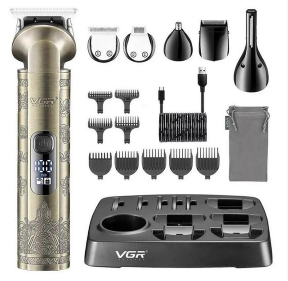 Набор для стрижки волос VGR V 109 аккумуляторный с насадками (24144473) - фото 4