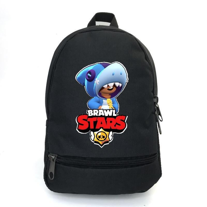 Школьный рюкзак BIG School Bag BS-031с принтом Бравл Старс Леон Акула 43х30х17 см 22 л Черный (2305187728)