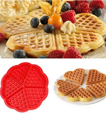 Форма силіконова для випічки Вафель у формі серця 17,5 см Червоний (UNA-43) - фото 2 Форма силіконова для випічки Вафель у формі серця 17,5 см Червоний (UNA-43) - фото 2