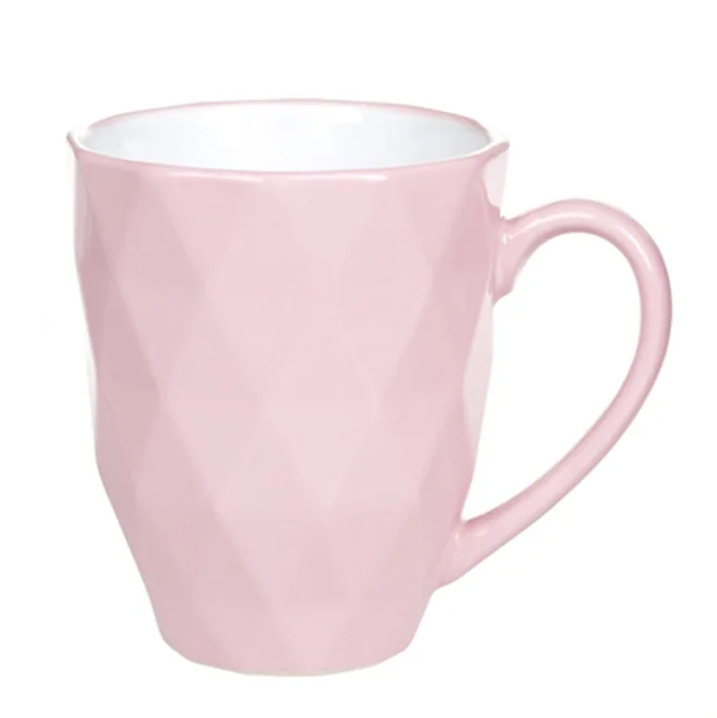 Чашка керамическая Flora Ромб 0,53 л Розовый (31993)