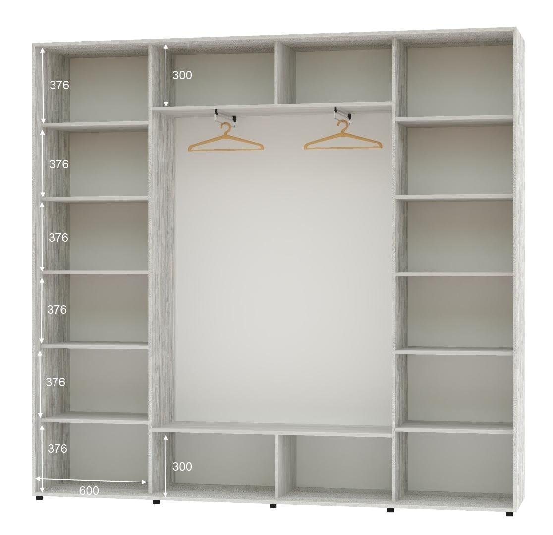 Шкаф-купе трехдверный Алекса ШК-05 ДСП 270х45х250 см Сосна натти - фото 2 Шкаф-купе трехдверный Алекса ШК-05 ДСП 270х45х250 см Сосна натти - фото 2