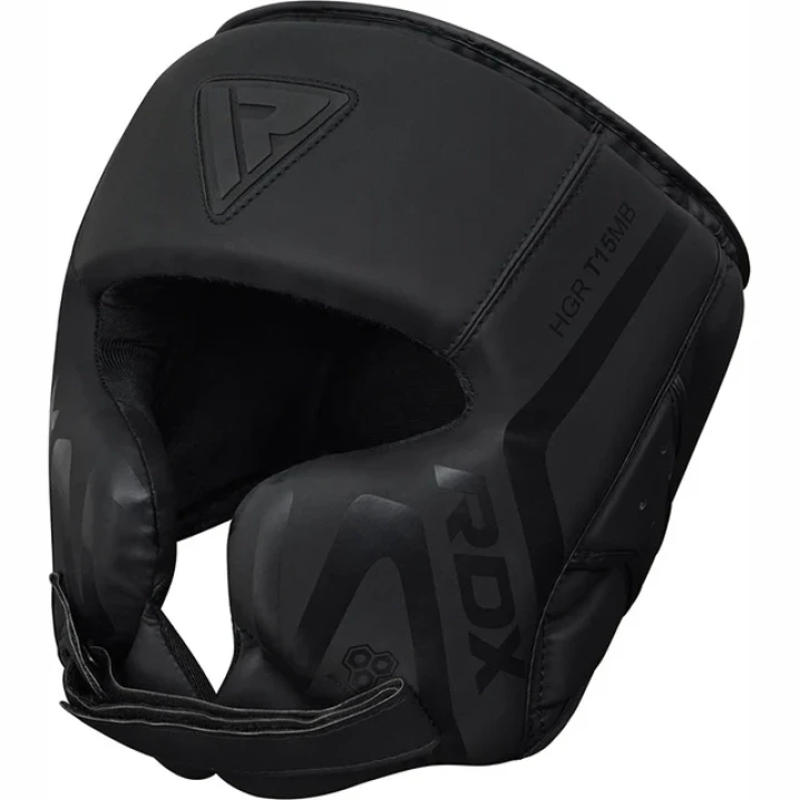 Боксерський шолом RDX T15 Noir Cheek Protector Head Guard L Чорний (2977526265)