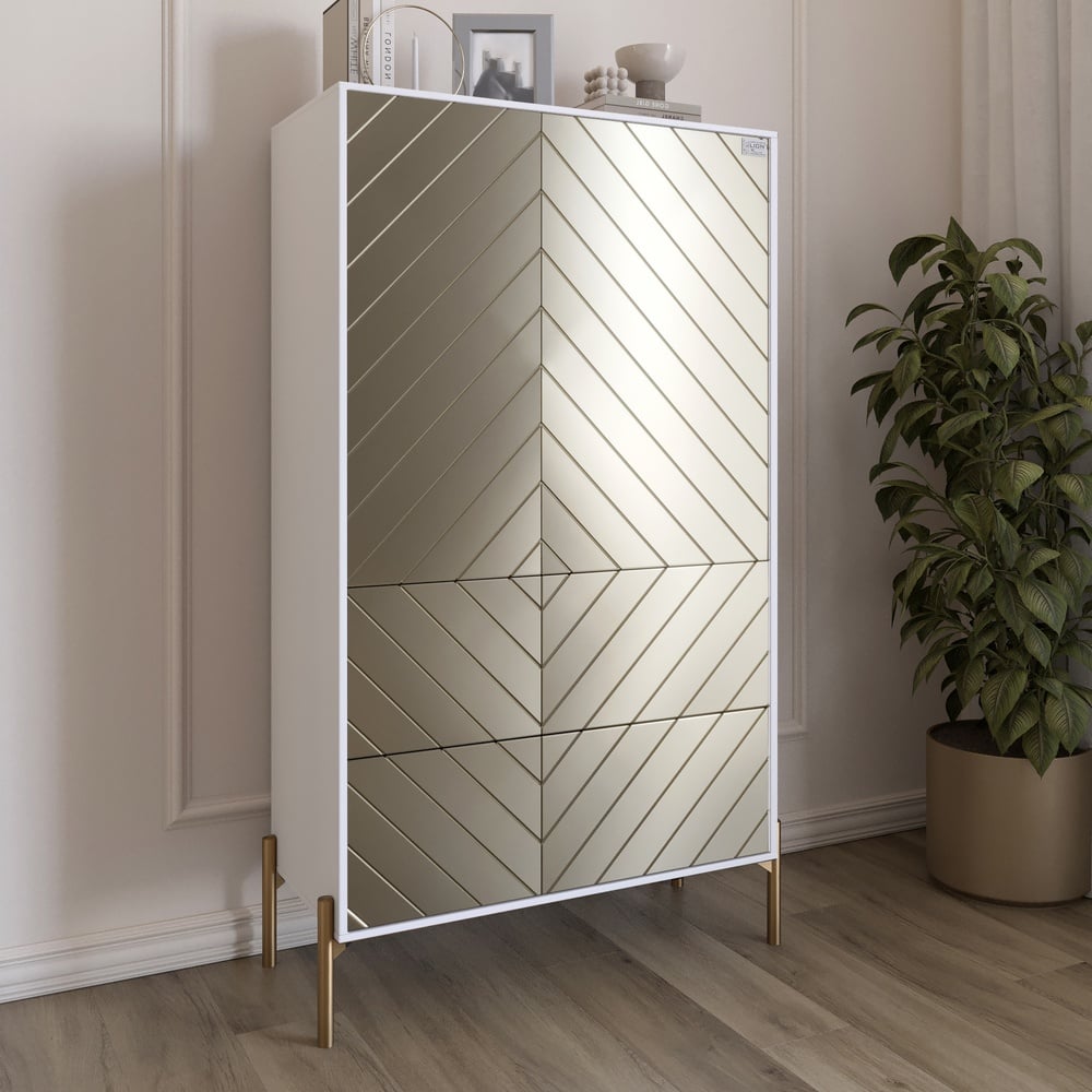 Комод-пенал Lion Амарант 84x40x150 см Нимфея Альба/Перламутровый металлик (LION-042182) Комод-пенал Lion Амарант 84x40x150 см Нимфея Альба/Перламутровый металлик (LION-042182)