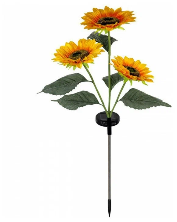 Світильник садовий на сонячній батареї та акумулятором Соняшник NI-MH AA 600 мАг 1,2 В тепло-біле свічення 75 см