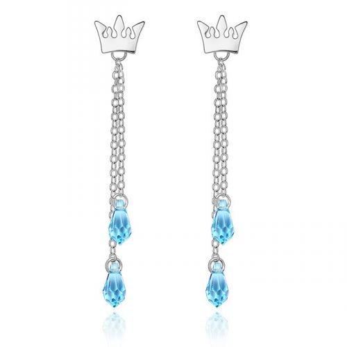 Серьги с кристаллами Сваровски Showfay 1162539 Голубой