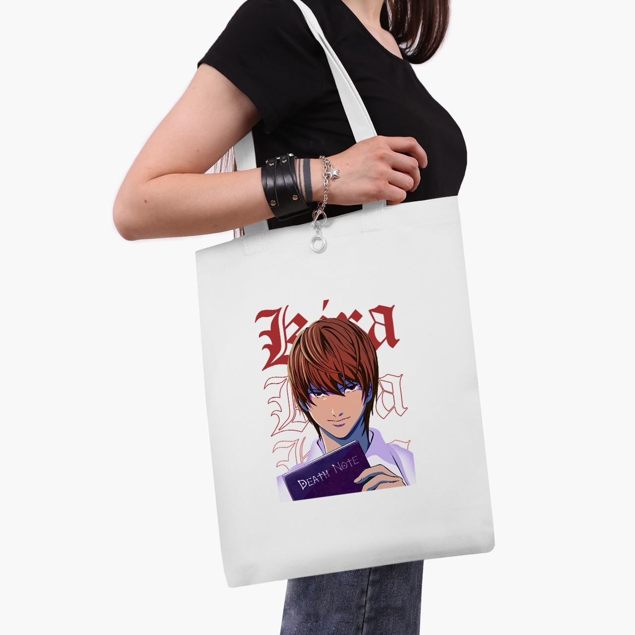 Эко сумка шоппер Kira Death Note 41x35 см Белый (9227-2823-WT1)