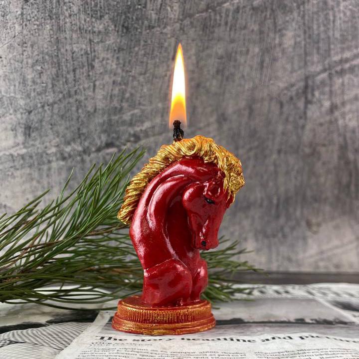 Свічка воскова Вогняний Кінь 2026 Червоний (1614)