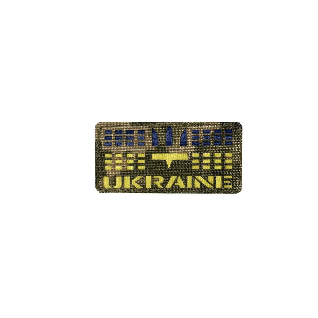 Шеврон на липучке Laser Cut UMT Флаг Украины с гербом 4х8 см Пиксель (9761933)