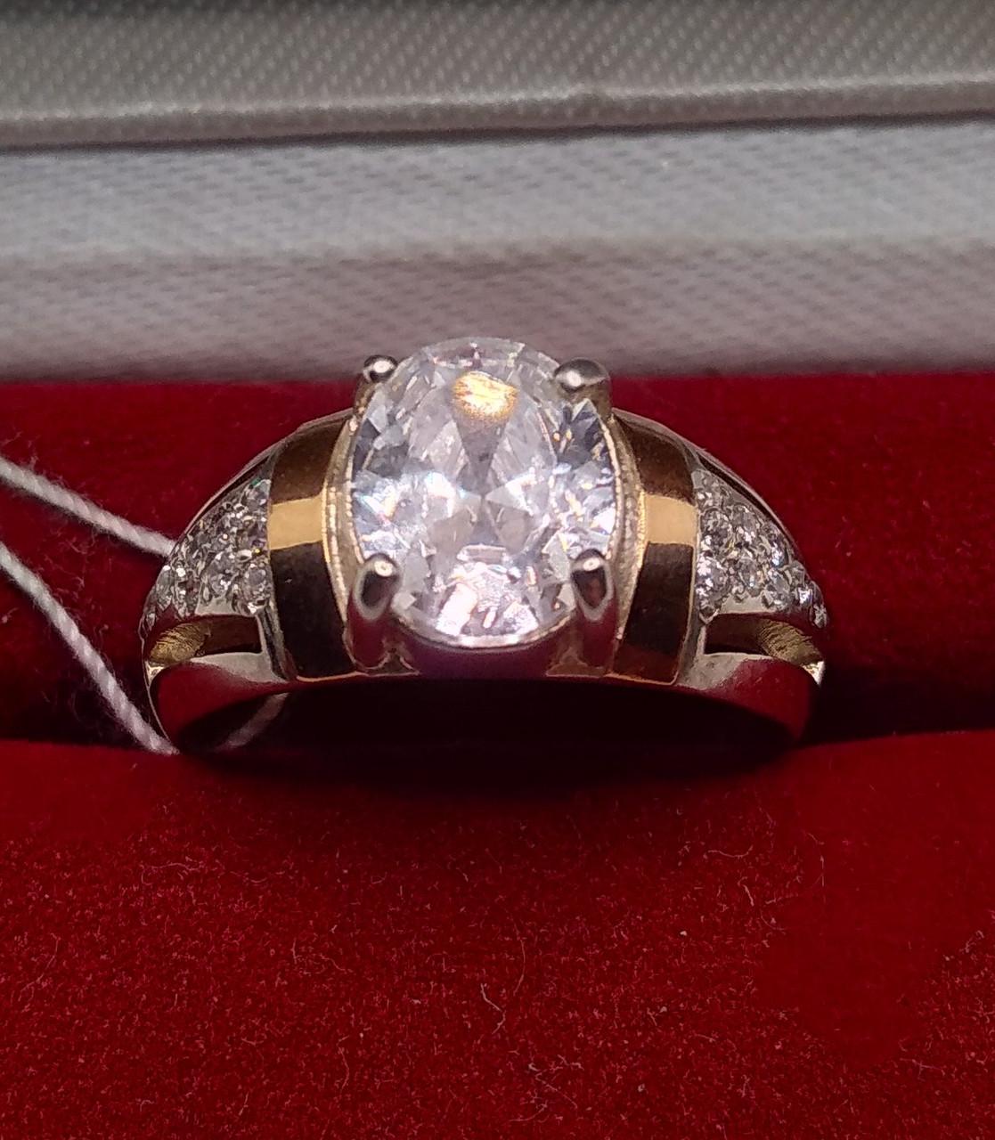 Кольцо серебро с золотой накладкой 875° 4,39 г р. 18 (1642754450)