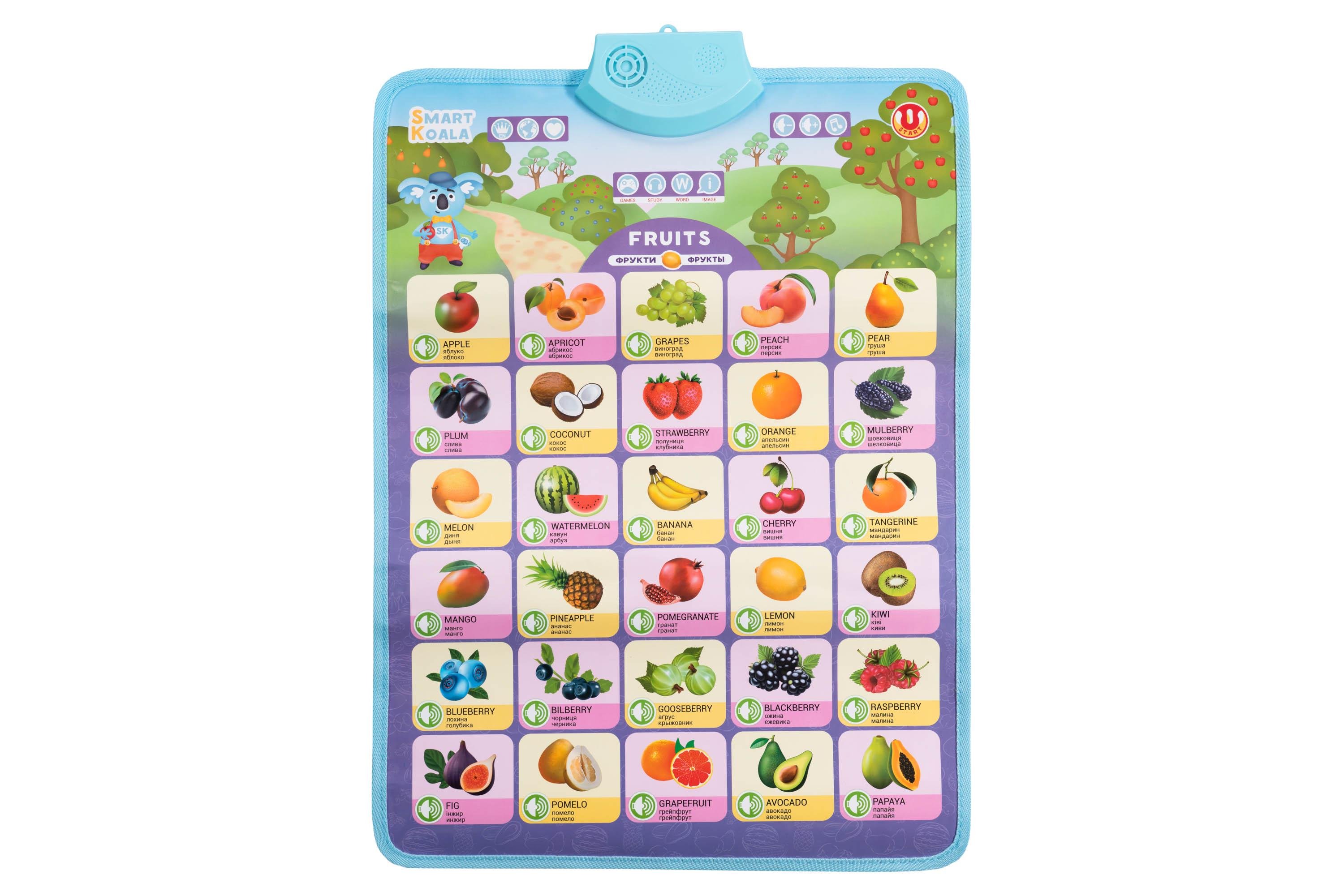 Интерактивный аудио постер Smart Koala Фрукты для детей от 1 года (SKCIF3)