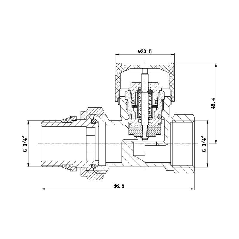 Клапан термостатичний SD Forte 3/4" з антипротіканням для радіатора прямий (SF239W20) - фото 2