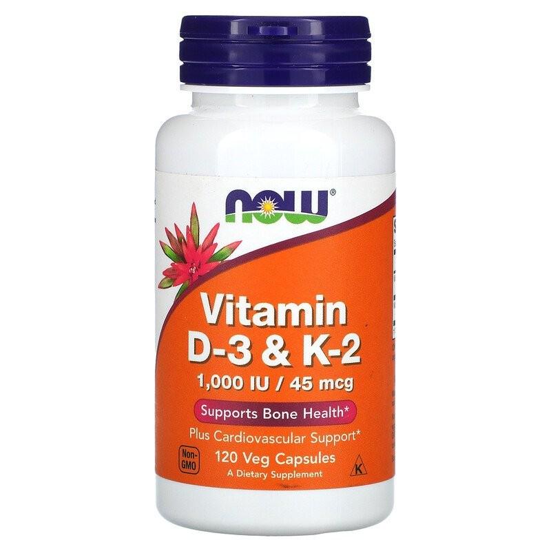 Вітаміни Now Foods Vitamin D-3 & K-2 1,000 IU / 45 mcg 120 капсул