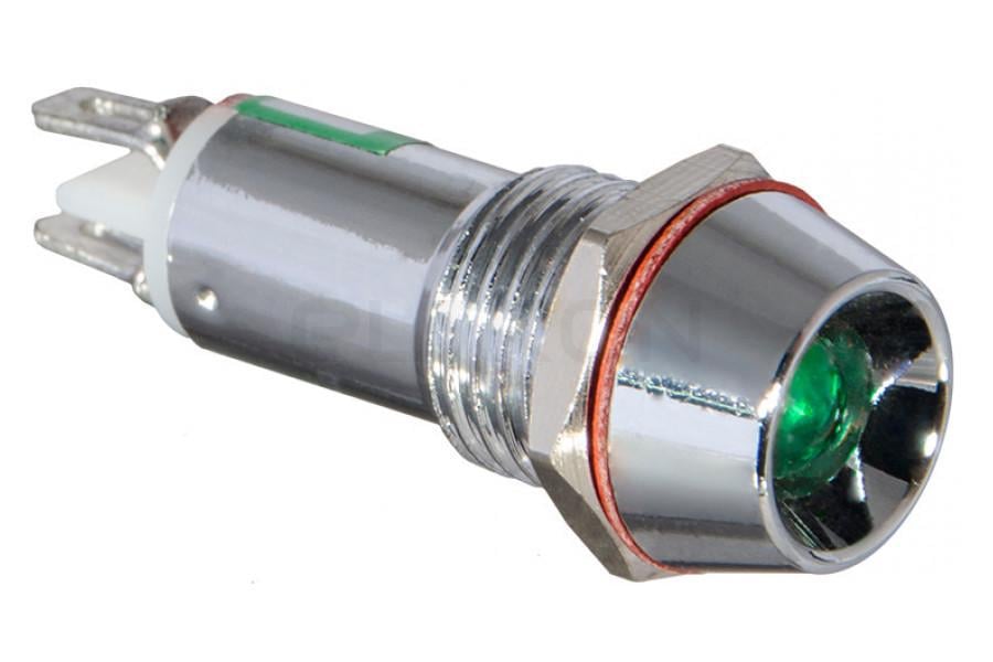 Лампа сигнальная АСКО-Укрем AС22C-10 8 мм LED 220 V AC металл Зеленый (A0140030108)