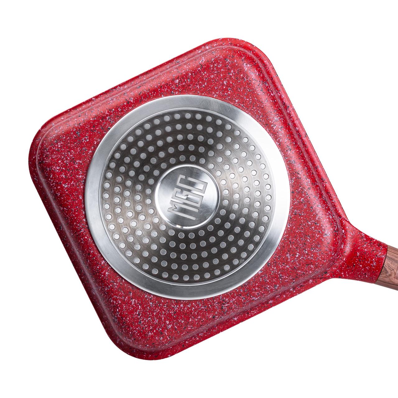 Сковорода-гриль MGC алюмінієва квадратна з антипригарним покриттям 2,5 л 24 см Red - фото 3 Сковорода-гриль MGC алюмінієва квадратна з антипригарним покриттям 2,5 л 24 см Red - фото 3