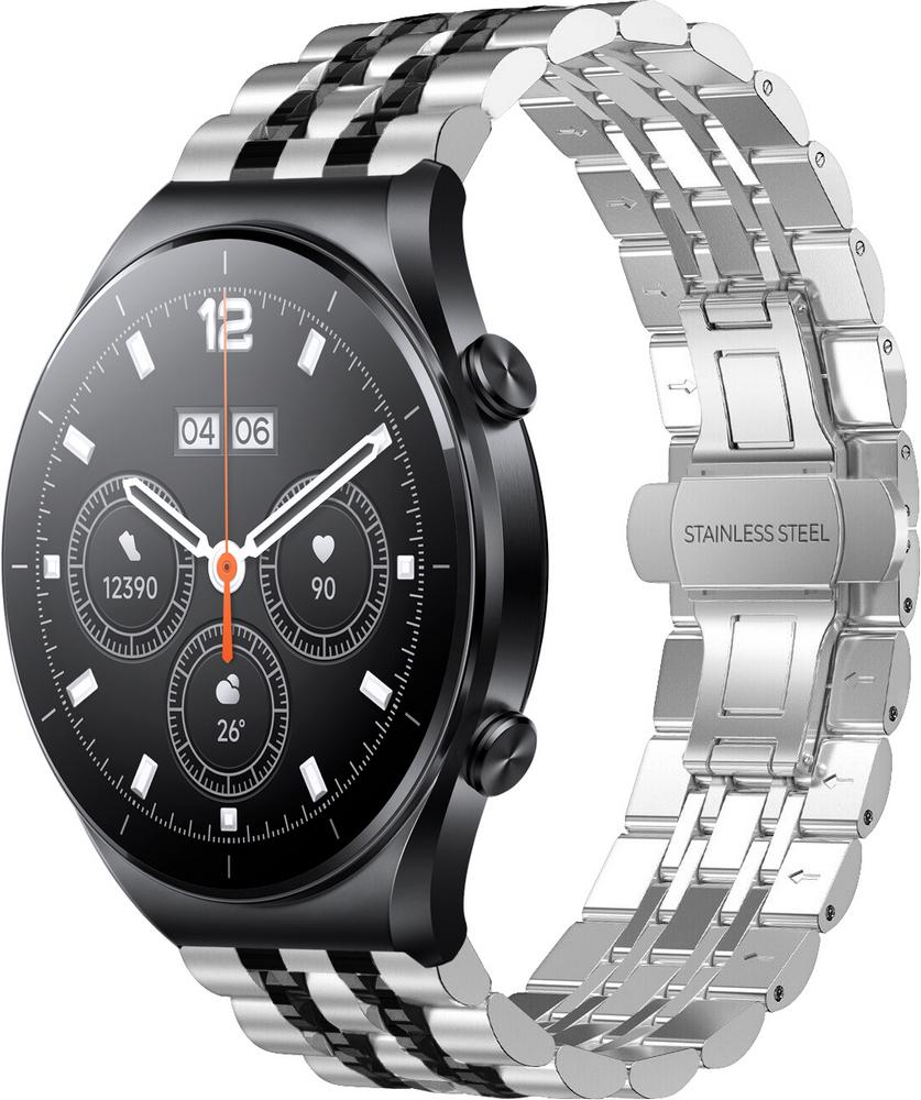 Браслет металлический Spinye Line для Xiaomi Watch S1 (Acttive) Silver Black (28988-69)