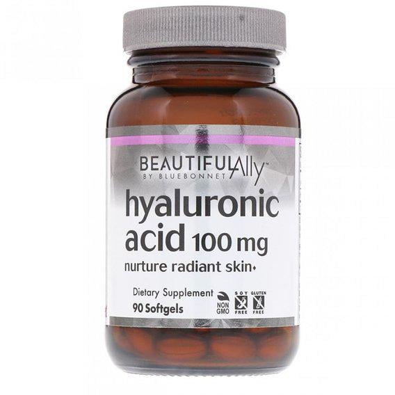 Гіалуронова кислота Bluebonnet Nutrition Beautiful Ally Hyaluronic Acid 100 мг 90 Caps