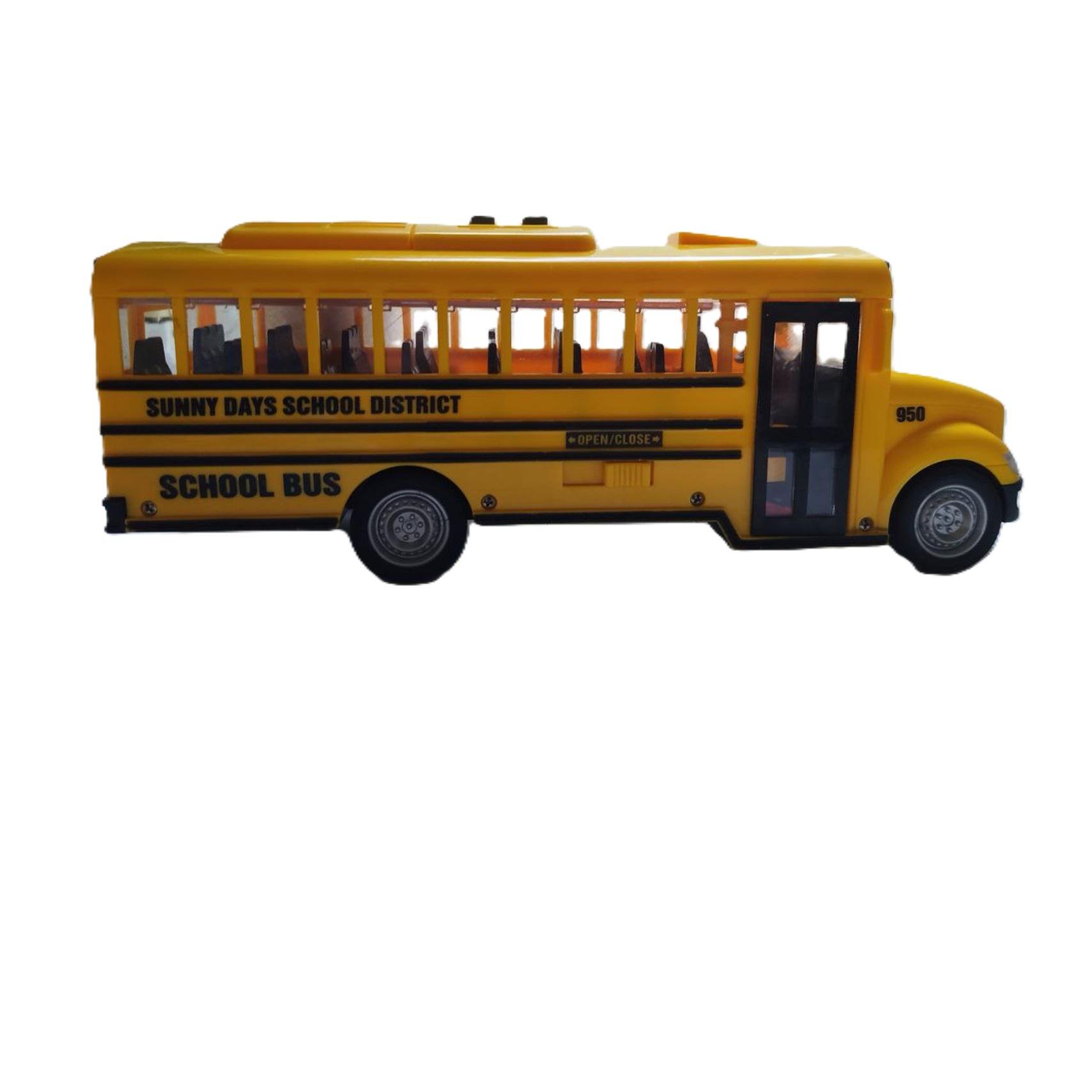 Игрушечная машинка Школьный автобус со звуками и подсветкой 27 см Желтый (WY950A)