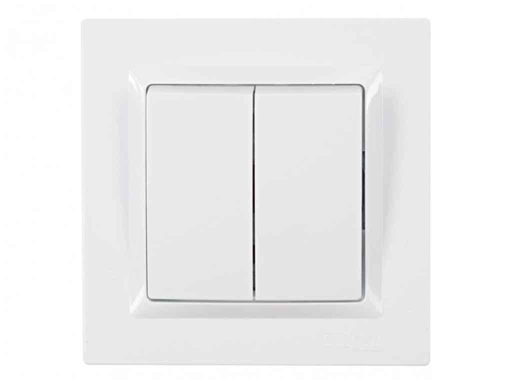 Выключатель Luxel двойной JAZZ 9003 (1017832)
