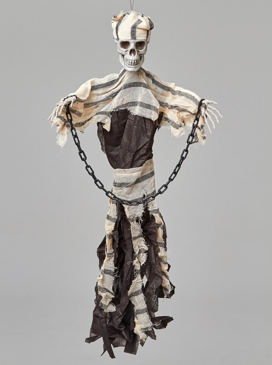 Підвісний декор Скелет в'язень у ланцюгах на Хелловін 90 см