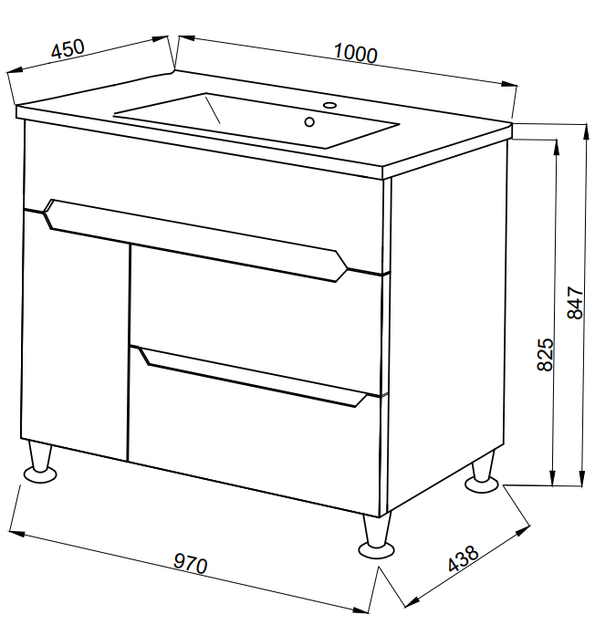 Тумба ЮВВИС Марко Т-8 100 см с умывальником Vesta (14719483) - фото 3 Тумба ЮВВИС Марко Т-8 100 см с умывальником Vesta (14719483) - фото 3