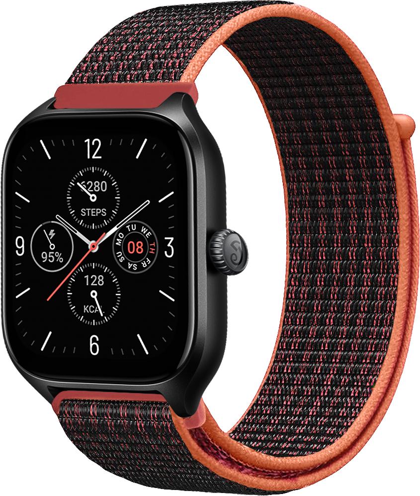 Ремешок нейлоновый Sport Loop для Amazfit GTS 4/Mini Black/Red (29522-44)