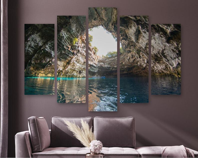 Модульная картина на холсте из пяти частей KIL Art Морской грот 187x119 см (M51_XL_490)