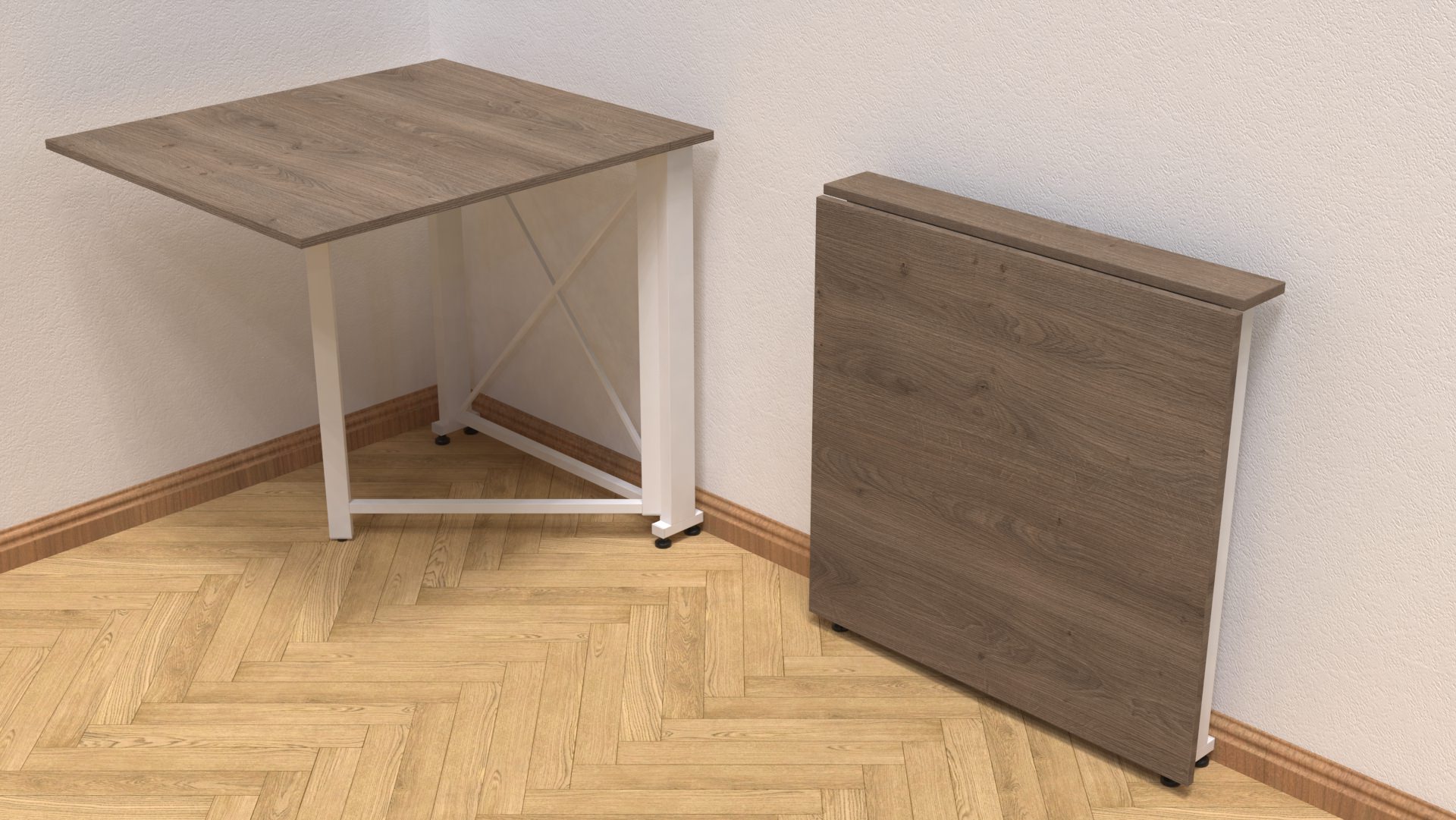 Стіл-книжка трансформер Ferrum-decor Orion 1 метал/ДСП 16 мм 750х810х730 мм Білий/Дуб Сонома Трюфель (ORI112) - фото 3 Стіл-книжка трансформер Ferrum-decor Orion 1 метал/ДСП 16 мм 750х810х730 мм Білий/Дуб Сонома Трюфель (ORI112) - фото 3