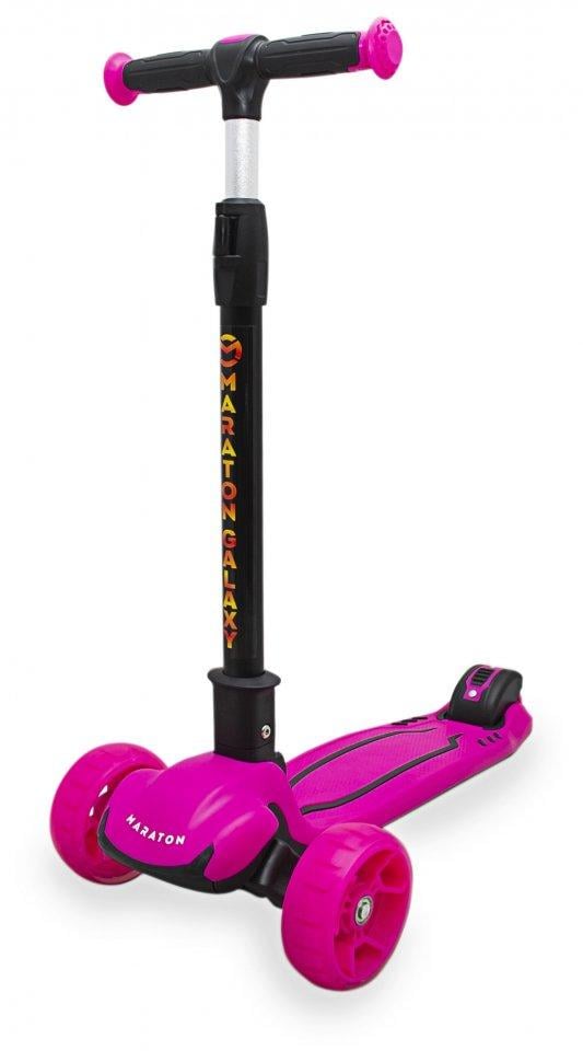 Самокат трехколесный Maraton Galaxy с быстрым складыванием Розовый
