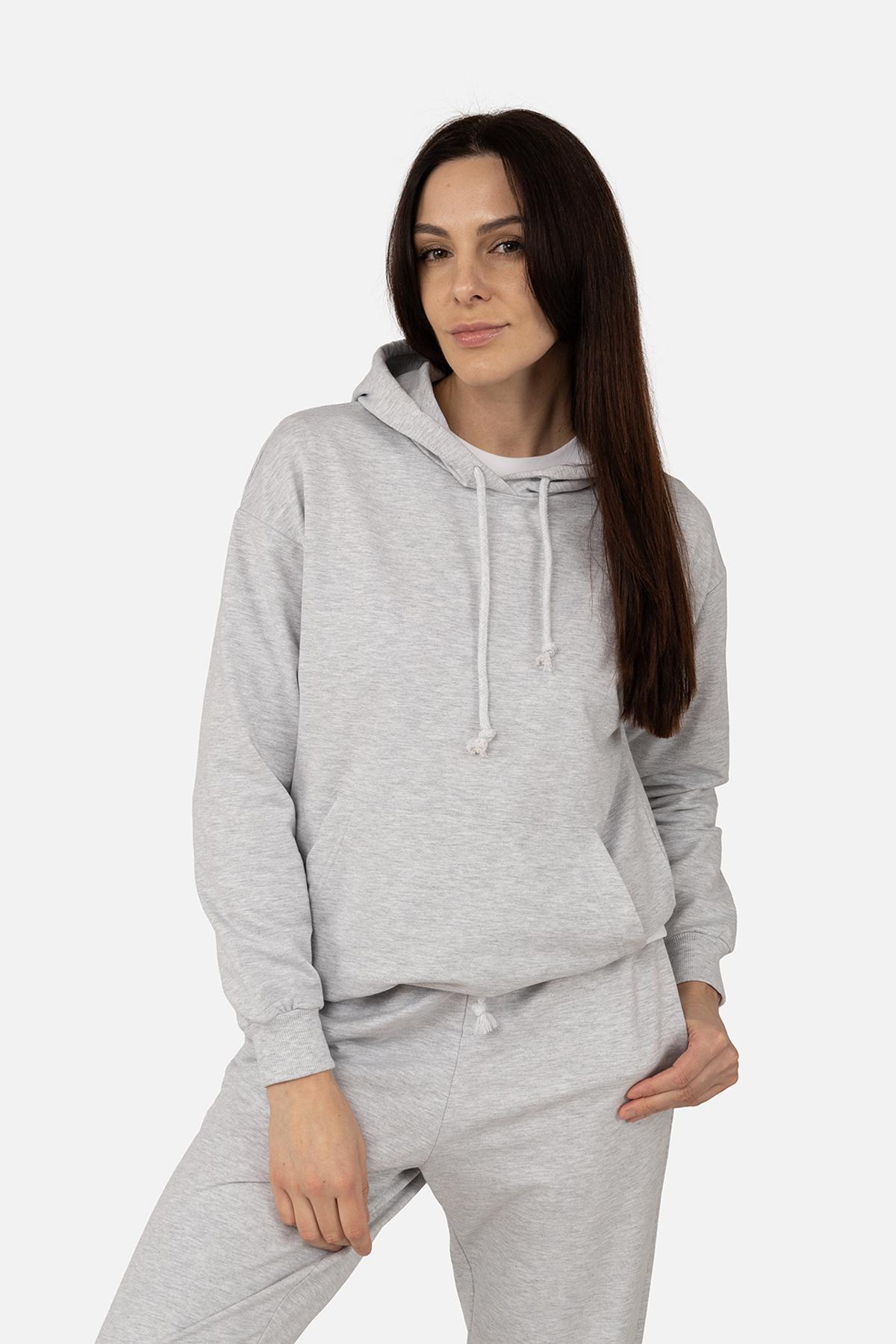 Худи женский ЦБ-00266282 р. 42 Светло-серый (SKT001035593) - фото 2