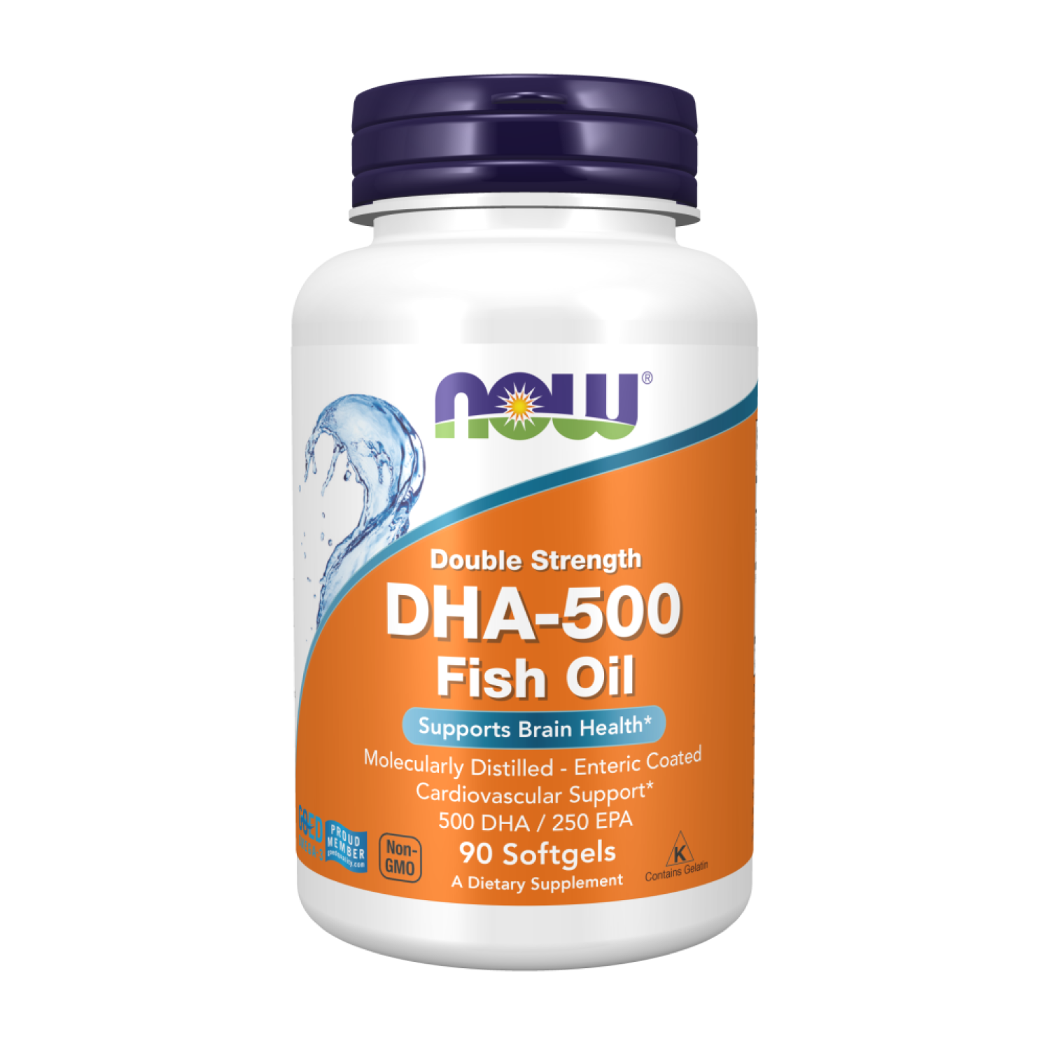 Дієтична добавка Now Foods Omega DHA-500 Риб'ячий жир 90 капсул (CO002702)