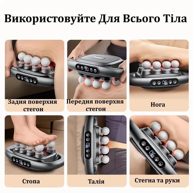 Вибромассажер Massage Gun с 8 головками перкуссионный для тела и мышц на аккумуляторе (FG8HEAD) - фото 6