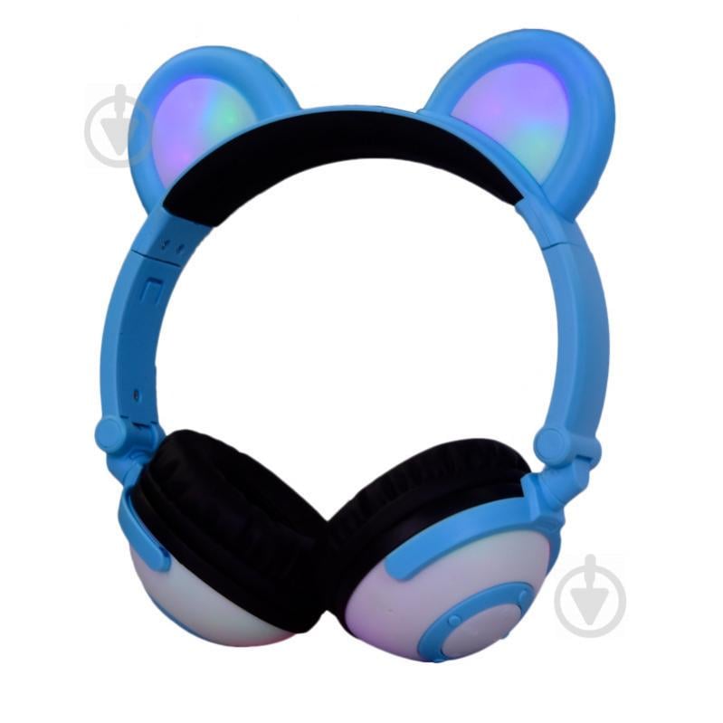 Наушники LINX Bear Ear Headphone с медвежьими ушками LED подсветка 350 mAh Голубой (SUN1861)