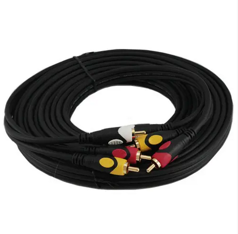 Кабель 3 RCAto3 RCA папа-папа AV кабель тюльпаны 5 м Black (284911)