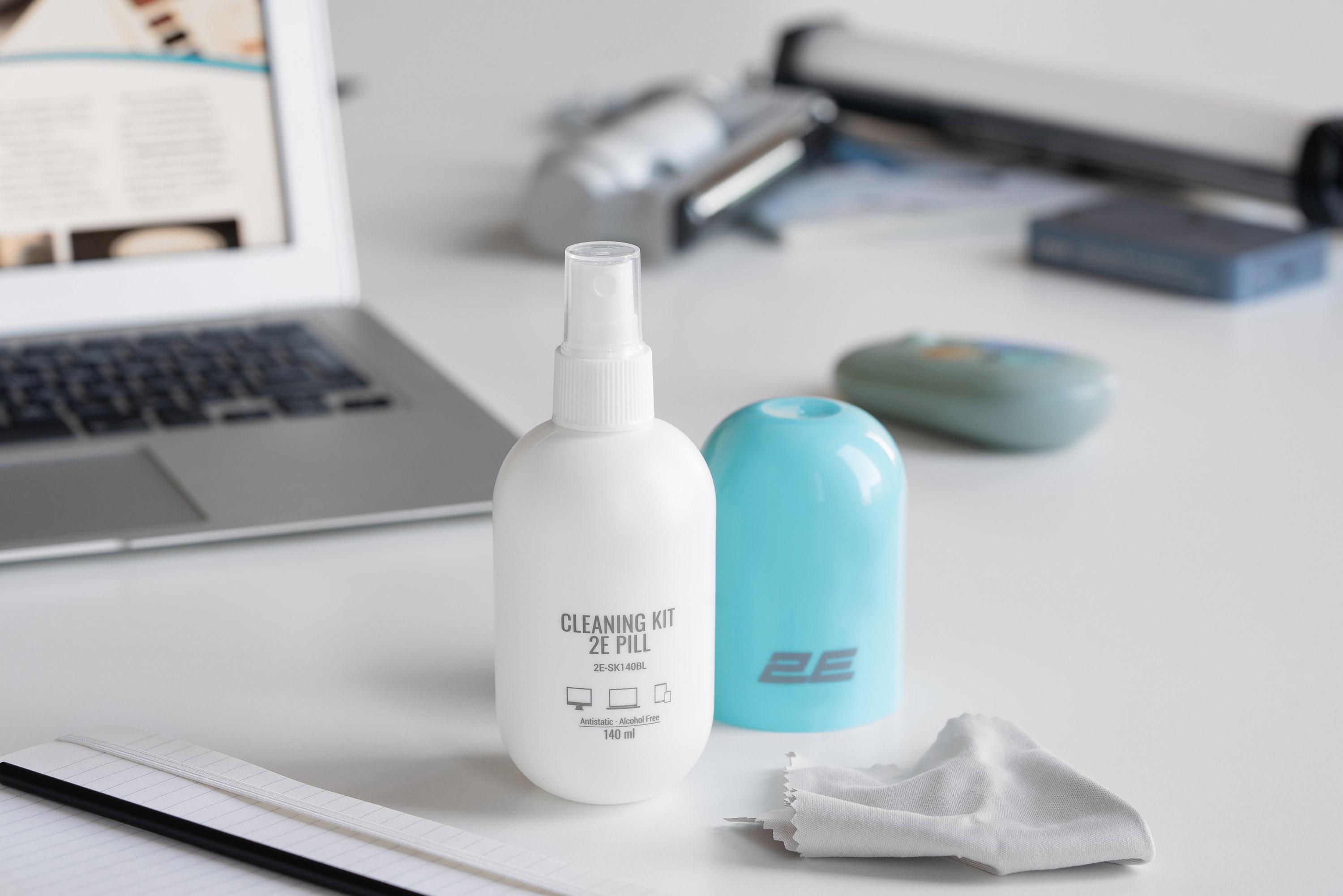 Набор для чистки техники 2E PILL жидкость/салфетка 140 мл Бело-голубой (30471995) - фото 5